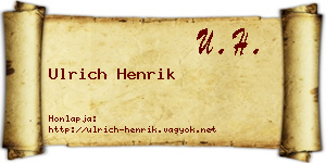 Ulrich Henrik névjegykártya